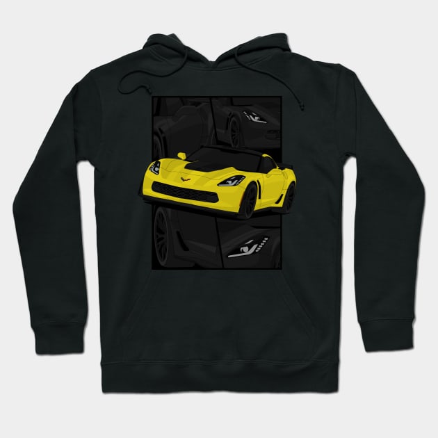 Z06 YELLOW Hoodie by VENZ0LIC